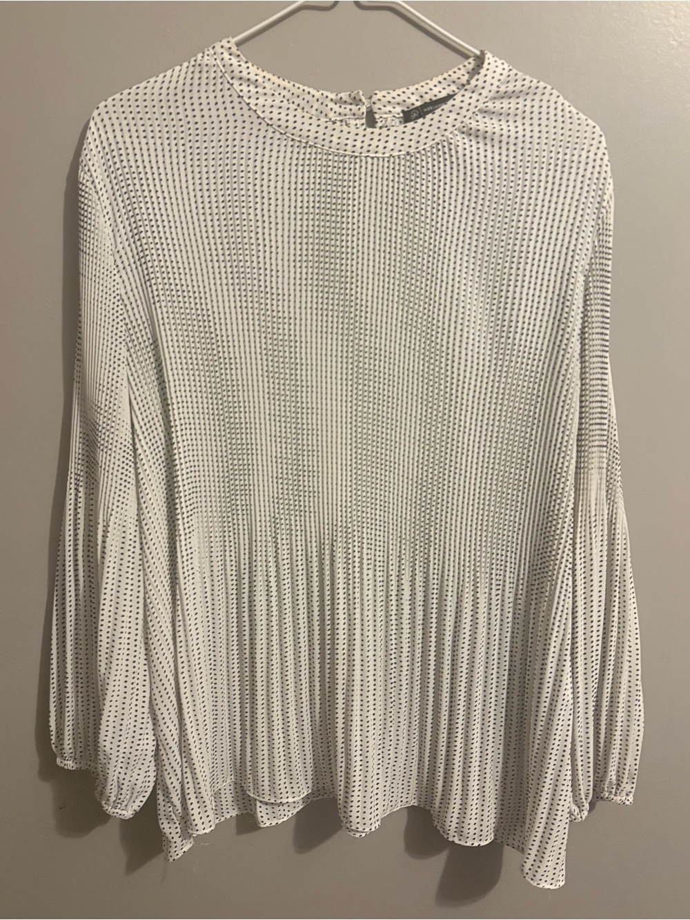 Adrianna Papell Polka Dot Baby Doll Long Sleeve